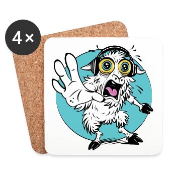 Schockiertes Schaf Cartoon T-Shirt - Untersetzer (4er-Set) - Weiß - Vorne