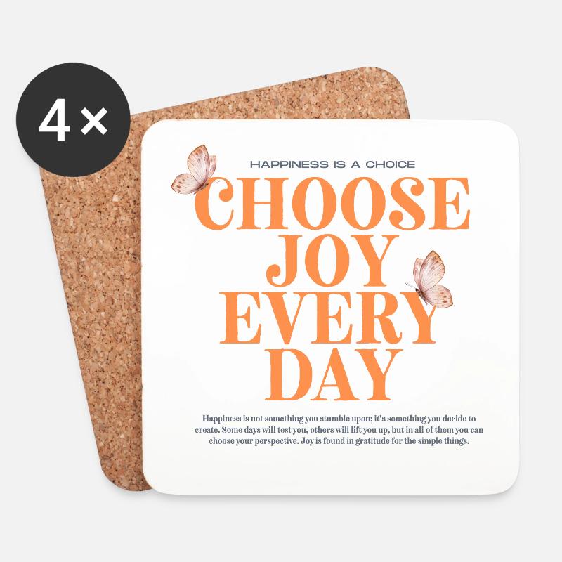 Choose joy every day - Untersetzer (4er-Set) - Weiß