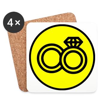 Alliances Icône de mariage - Dessous de verre (lot de 4) - blanc - Devant