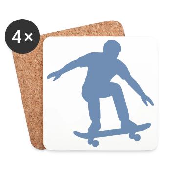 Minimalist Skateboarder Silhouette Sport Hobby - Coasters (set of 4) - white - Front
