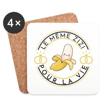 Banana Fun and Cute - Coasters (set of 4) - white - Front