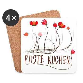 Flowers with playful lines - Coasters (set of 4) - white - Front