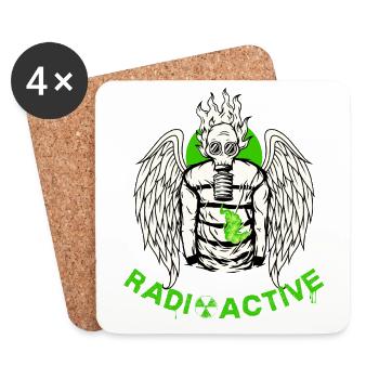 Ange radioactif - Dessous de verre (lot de 4) - blanc - Devant