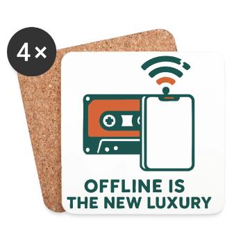Offline ist der neue Luxus - Untersetzer (4er-Set) - Weiß - Vorne