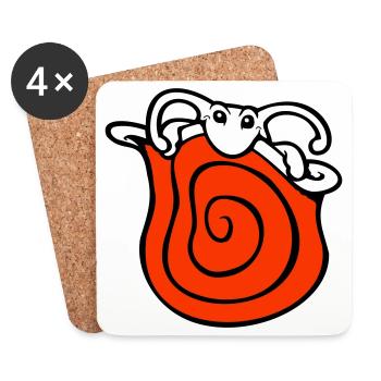 Schneckenhaus Schnecke versteckt süß schüchtern - Untersetzer (4er-Set) - Weiß - Vorne