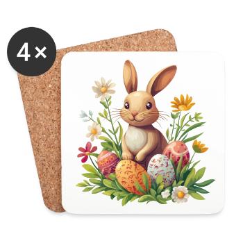 Osterhase - Untersetzer (4er-Set) - Weiß - Vorne