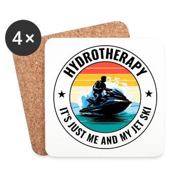 Vintage Jet Ski Therapy Ocean Lake  - Coasters (set of 4) - white - Front