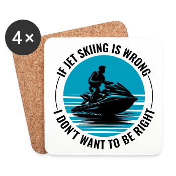 Jet Ski amusant pour les amateurs de sports nautiques - Dessous de verre (lot de 4) - blanc - Devant