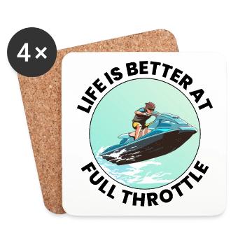 Jetski Rider Shirt Ocean Adventure - Untersetzer (4er-Set) - Weiß - Vorne