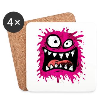 Buntes psychedelisches Monster - Untersetzer (4er-Set) - Weiß - Vorne