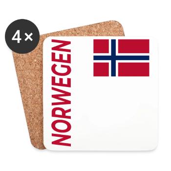 Hardangerfjord - Dessous de verre (lot de 4) - blanc - Devant