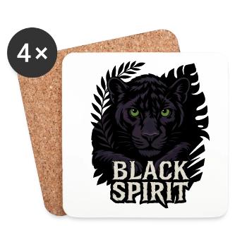 Schwarzgeist – Panther - Untersetzer (4er-Set) - Weiß - Vorne