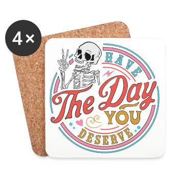 Skull with motivational message - Coasters (set of 4) - white - Front