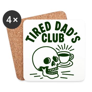 Müde Väter Club Kaffee Schädel - Untersetzer (4er-Set) - Weiß - Vorne