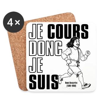 I run therefore I am - Coasters (set of 4) - white - Front