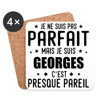 Georges: authentic, imperfect, top, perfection - Coasters (set of 4) - white - Front