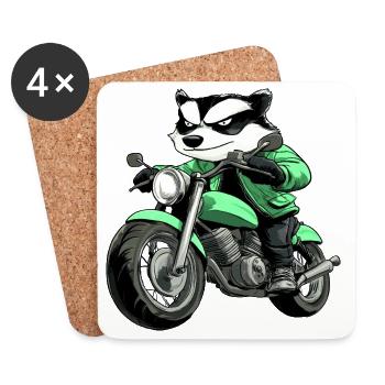 Moto Badger - Dessous de verre (lot de 4) - blanc - Devant