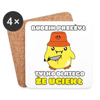 Poulet tueur du matin - Dessous de verre (lot de 4) - blanc - Devant