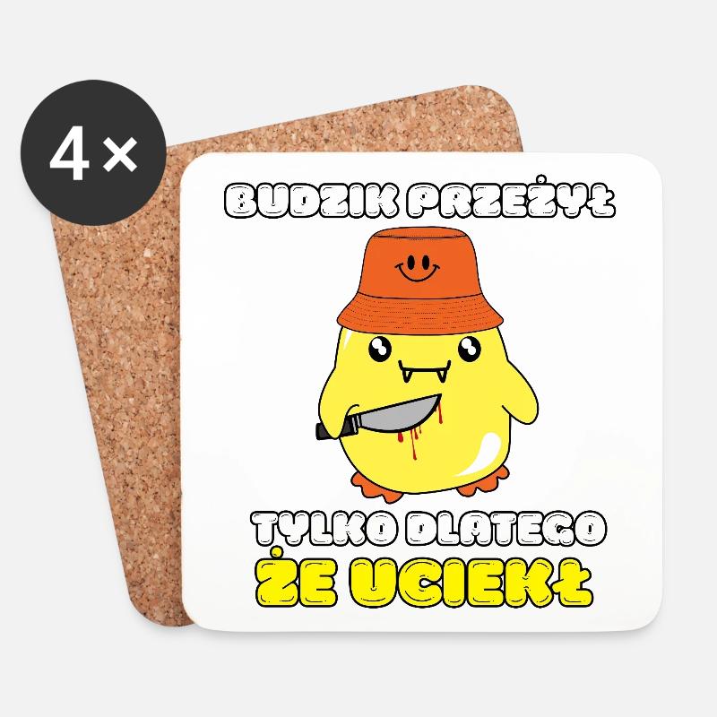 Morgendliches Killer-Huhn - Untersetzer (4er-Set) - Weiß