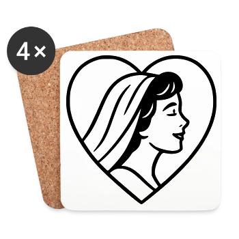 Die Braut - Untersetzer (4er-Set) - Weiß - Vorne