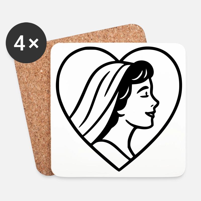 The Bride - Coasters (set of 4) - white