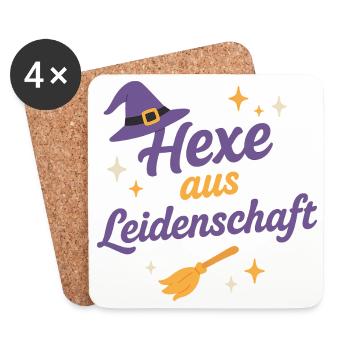 Hexe aus Leidenschaft - Untersetzer (4er-Set) - Weiß - Vorne