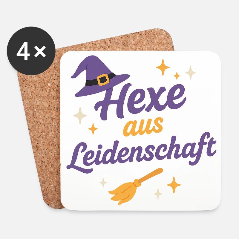 Hexe aus Leidenschaft - Untersetzer (4er-Set) - Weiß
