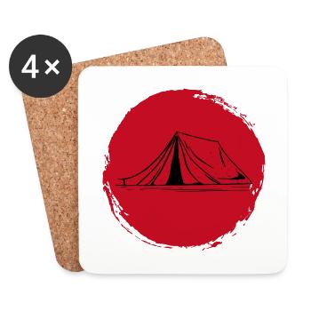 Camping - Untersetzer (4er-Set) - Weiß - Vorne