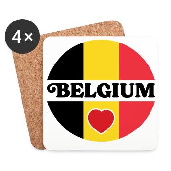 Design Belgium Cœurs Équilibrés - Dessous de verre (lot de 4) - blanc - Devant