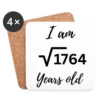 « J’ai 42 ans - Nerdy Birthday Root Design » - Dessous de verre (lot de 4) - blanc - Devant