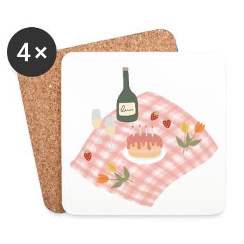 Celebration Picnic Party Design - Coasters (set of 4) - white - Front