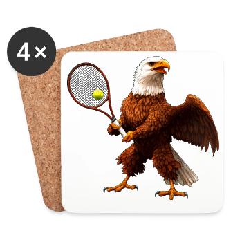 Adler Tennis - Untersetzer (4er-Set) - Weiß - Vorne