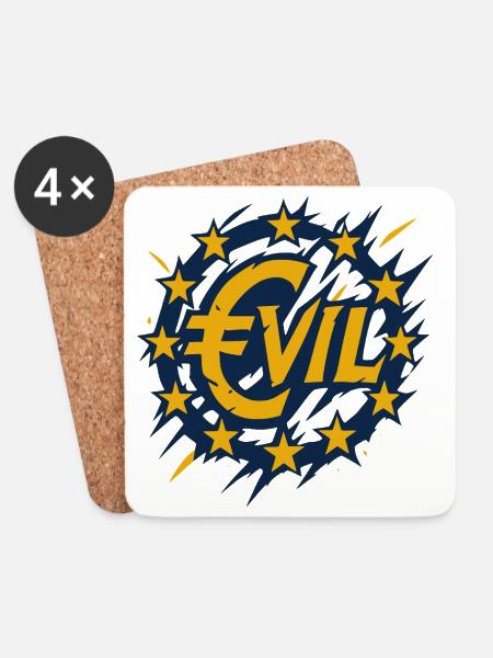 Euro-Rebellion Logo Design - Untersetzer (4er-Set) - Weiß