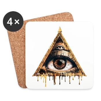 Mystic Eye in Golden Triangle - Coasters (set of 4) - white - Front