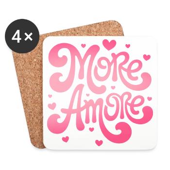 More Amore Hearts - Coasters (set of 4) - white - Front