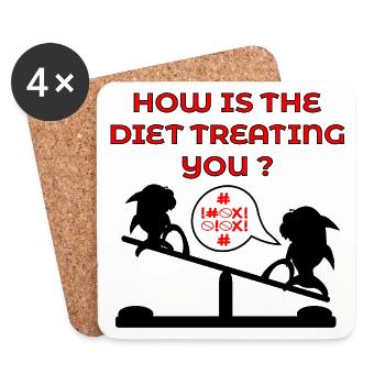 Funny Diet Weight Loss - Coasters (set of 4) - white - Front