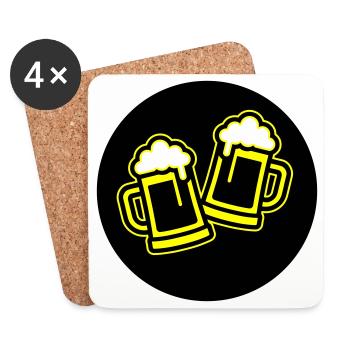 Beer Toast Symbol Beer Mug - Coasters (set of 4) - white - Front