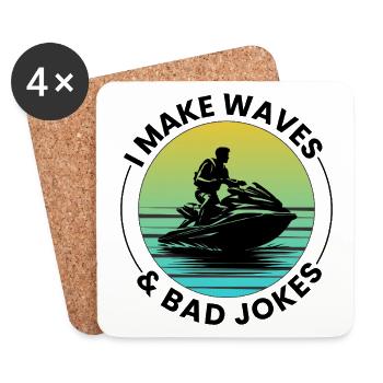 Ich Mache Wellen Und Schlechte Witze Jetski Humor - Untersetzer (4er-Set) - Weiß - Vorne
