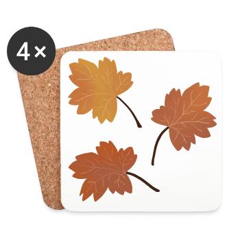 Autumn Maple Leaf Pattern for Cozy Apparel - Coasters (set of 4) - white - Front