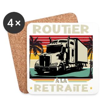 Retired Truck Driver - Heavy Goods Truck Driver - Coasters (set of 4) - white - Front