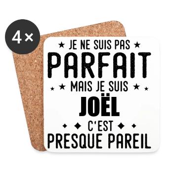 Joel : authentique, imparfait, top, perfection - Dessous de verre (lot de 4) - blanc - Devant