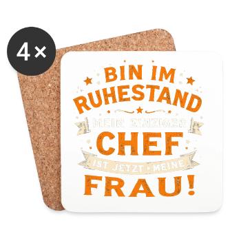 Ruhestand Geschenk Chef ist jetzt meine Frau Lusti - Coasters (set of 4) - white - Front