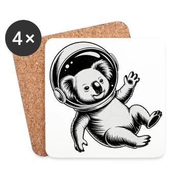 Koala dans l'espace - Logo Cool Astonomy - Dessous de verre (lot de 4) - blanc - Devant