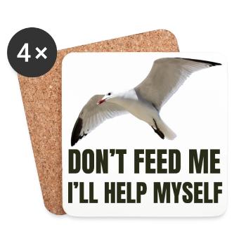 Mouette avec une déclaration audacieuse - Dessous de verre (lot de 4) - blanc - Devant