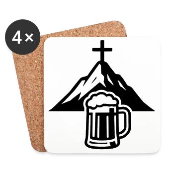 Berggipfel Bier Genuss - Untersetzer (4er-Set) - Weiß - Vorne