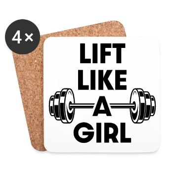 Lift like a girl - Coasters (set of 4) - white - Front