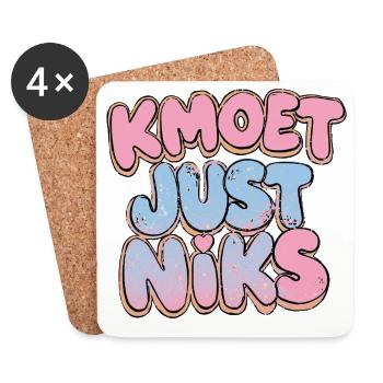 I JUST HAVE NOTHING Cartoon Aesthetic - Coasters (set of 4) - white - Front