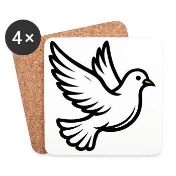 Dove of Peace Dove - Coasters (set of 4) - white - Front