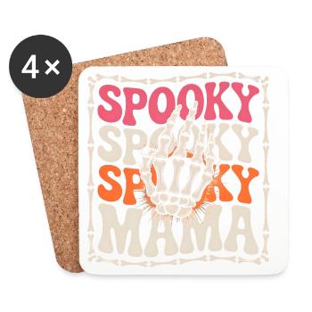Spooky Mama Skeleton Hand - Coasters (set of 4) - white - Front