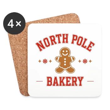College Style Lebkuchenmann – North Pole Bakery - Untersetzer (4er-Set) - Weiß - Vorne